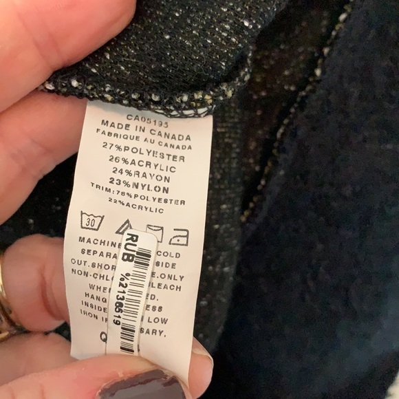 Piccadilly V cowl neck space dye knit & chenille asymmetrical tunic sweater EUC - Picture 8 of 8